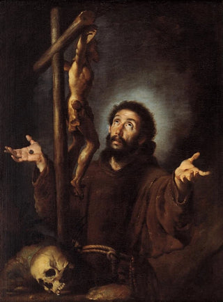 Bernardo Strozzi - St Francis Of Assisi Adoring The Crucifix.webp