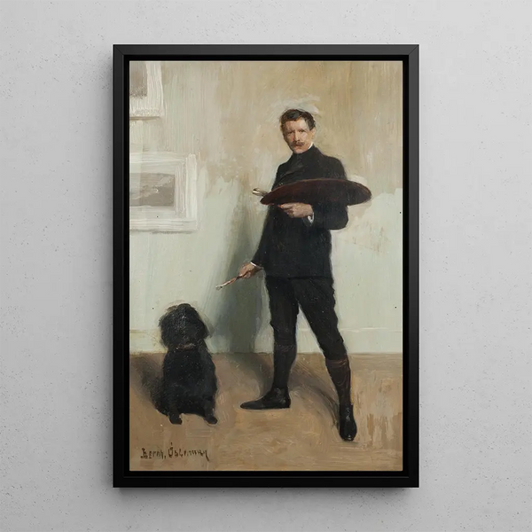 Bernhard sterman - Selfportrait with dog.webp