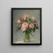 Roses dans un vase en verre - Bertha Wegmann — framed artwork on a wall