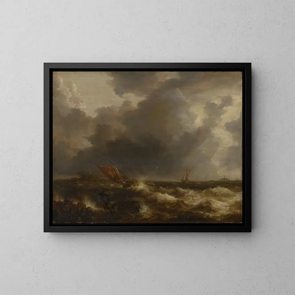 Mer tempestoso - Bonaventura Peeters l'Ancien — quadro incorniciato alla parete