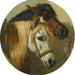 Bons Amis Studio di Due Cavalli in una Stalla - John Frederick Herring Snr — ambientato in un interno