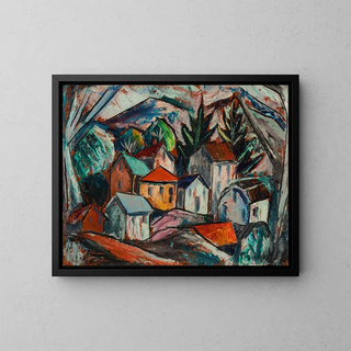 Bror Julius Olsson Nordfeldt - A Hillside Village.webp