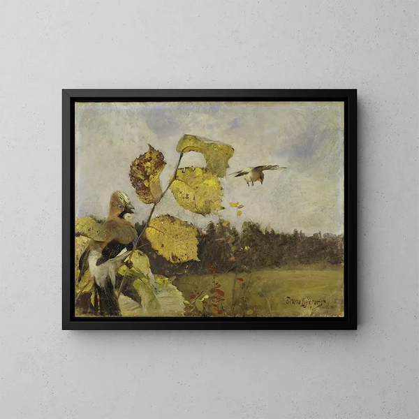 Geais - Bruno Liljefors — gerahmtes Bild an der Wand