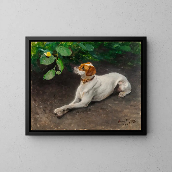Portrait eines Hundes - Bruno Liljefors — gerahmtes Bild an der Wand