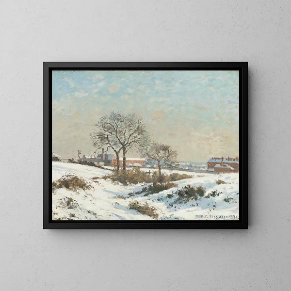 Paesaggio innevato a South Norwood - Camille Pissarro — quadro incorniciato alla parete