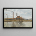 Fabrik Saint-Ouen-l'Aumône Die Überschwemmung der Oise - Camille Pissarro — gerahmtes Bild an der Wand