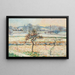 Ansicht des Dorfes Bazincourt im Schnee - Camille Pissarro — gerahmtes Bild an der Wand