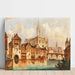 Riproduzione del dipinto Canal vicino alla Cattedrale di Strasburgo di Ferdinand Lepie