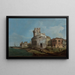 Caprice veneziano con una chiesa ovale vicino alla laguna - Canaletto — quadro incorniciato alla parete