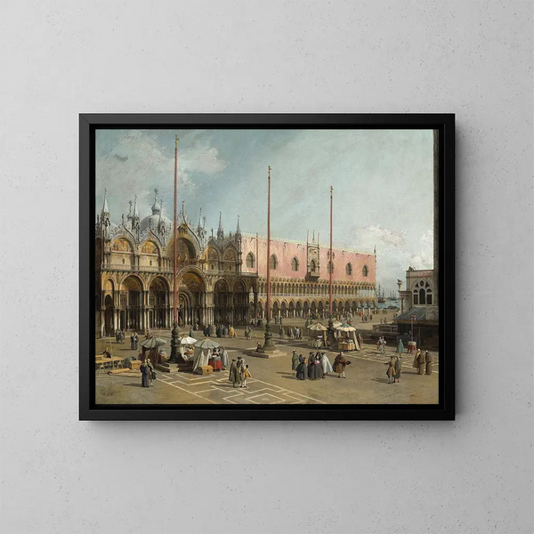 La place Saint-Marc, Venedig - Canaletto — gerahmtes Bild an der Wand