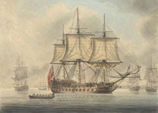 Captain T Richbell - Man of War with Other Shipping.webp