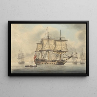 Captain T Richbell - Man of War with Other Shipping.webp
