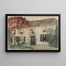 Haus mit Garten und rotem Baum - Carel Adolph Lion Cachet — gerahmtes Bild an der Wand