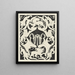 Progetto di ex-libris con monogramma e leoni - Carel Adolph Lion Cachet — quadro incorniciato alla parete