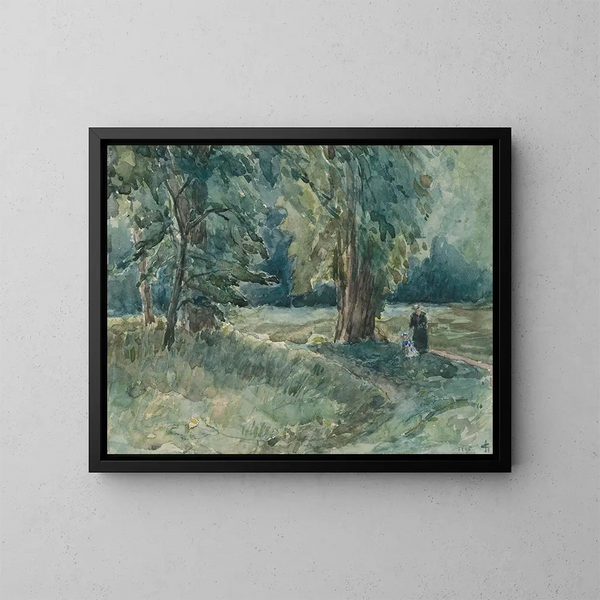 Madame Storm van s Gravesande née Clifford mit ihrer Tochter im Park von Bieberich - Carel Nicolaas Storm van 's Gravesande — gerahmtes Bild an der Wand
