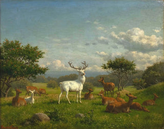 Carl Bgh - A white stag with its pack.webp