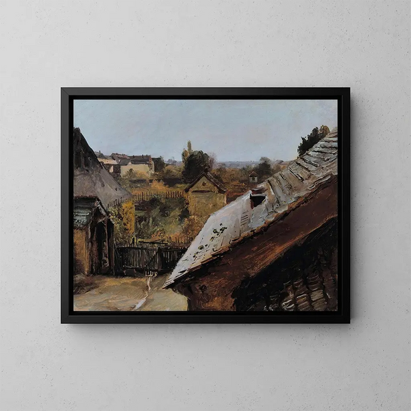 Vista sui tetti e sui giardini - Carl Blechen — quadro incorniciato alla parete