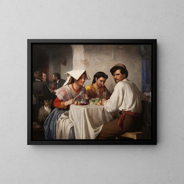 In una osteria romana - Carl Bloch — quadro incorniciato alla parete