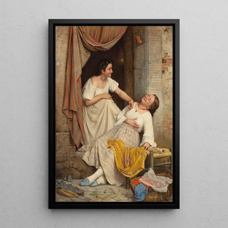 Carl Bloch - To leende piger Two smiling girls.webp