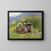 Lavoir en plein air - Carl Bolze — gerahmtes Bild an der Wand