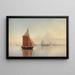 Ein Kutter und zwei große Segelschiffe vor der Küste - Carl Emil Baagøe — gerahmtes Bild an der Wand