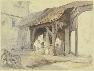 Carl Engel - Hessischer Bauernhof mit Brunnenhaus.webp