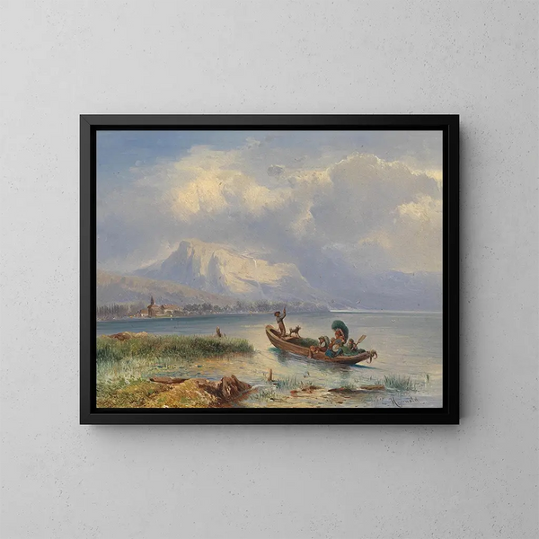 Rückkehr der Ernte - Carl Franz Emanuel Haunold — gerahmtes Bild an der Wand