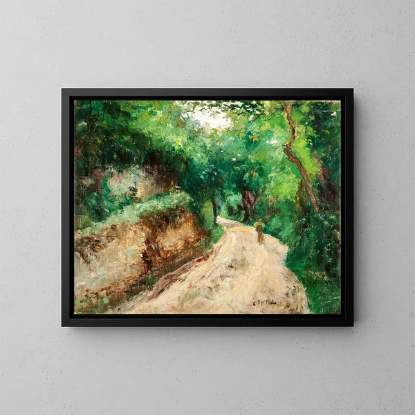 Fontainebleau, route creuse - Carl Fredrik Hill — gerahmtes Bild an der Wand