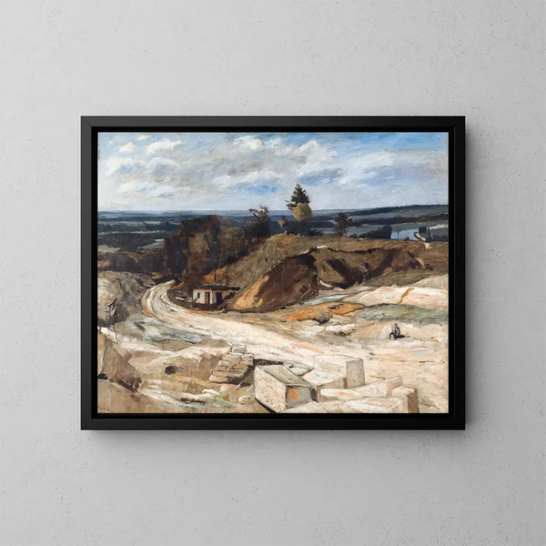 Karrier de pierre am Ufer der Oise II - Carl Fredrik Hill — gerahmtes Bild an der Wand