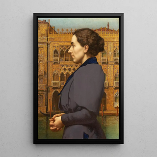 Carl Freiherr von Pidoll zu Quintenbach - Portrait of Anna Cossmann before Ca dOro in Venice.webp