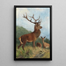 Hirsch dominierend - Carl Friedrich Deiker — gerahmtes Bild an der Wand
