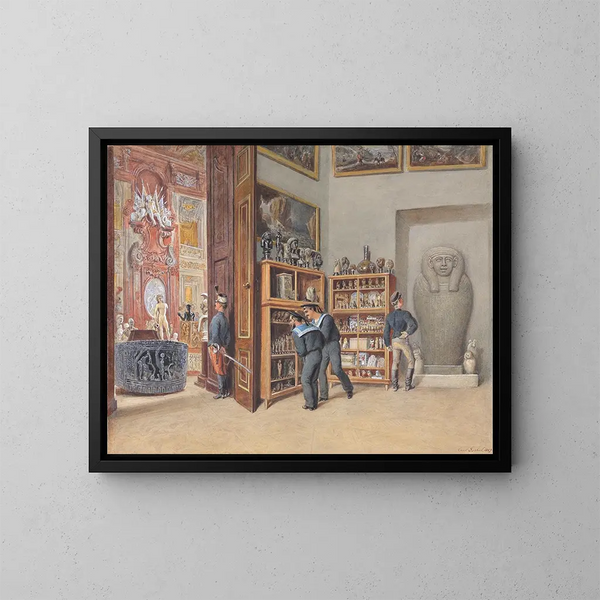 Das Eingangsbereich der ägyptischen Sammlung - Carl Goebel der Jüngere — gerahmtes Bild an der Wand