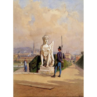 Carl Goebel the younger - Kurzweil auf der Wache im Garten des Schlosses Belvedere in Wien.webp