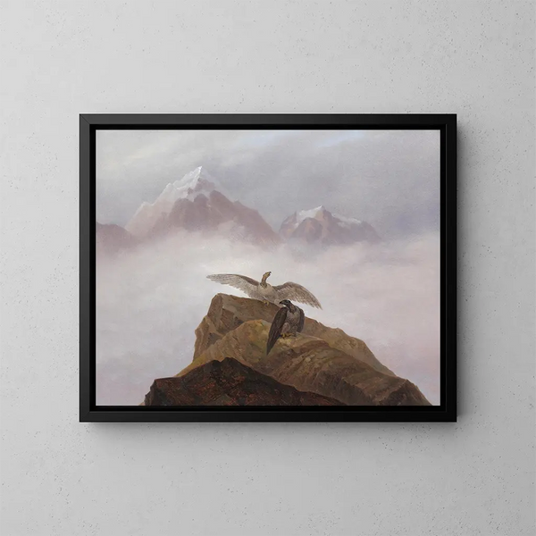 Fantasie der Alpen - Carl Gustav Carus — gerahmtes Bild an der Wand