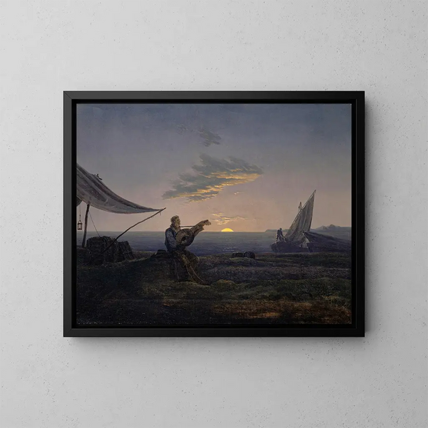 Mondaufgang über dem Meer - Carl Gustav Carus — gerahmtes Bild an der Wand
