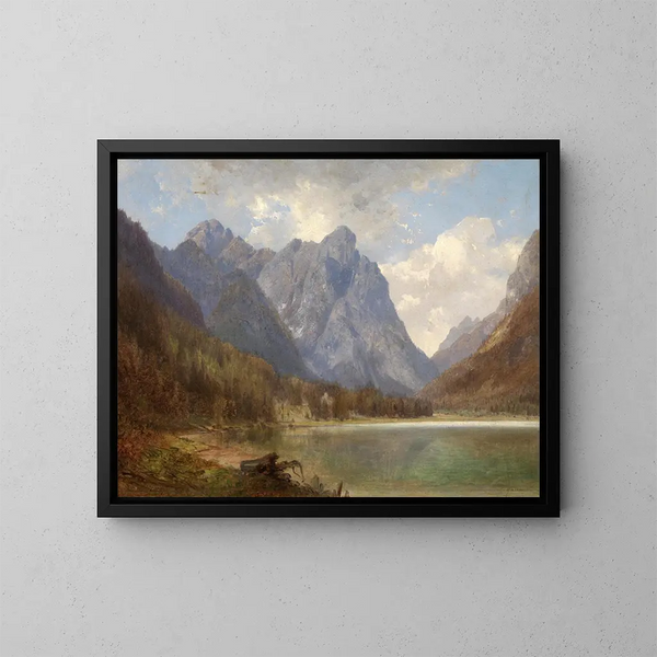 Lago di Toblach - Carl Hasch — quadro incorniciato alla parete