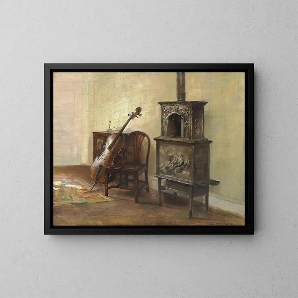 interno con un violoncello - Carl Holse — quadro incorniciato alla parete