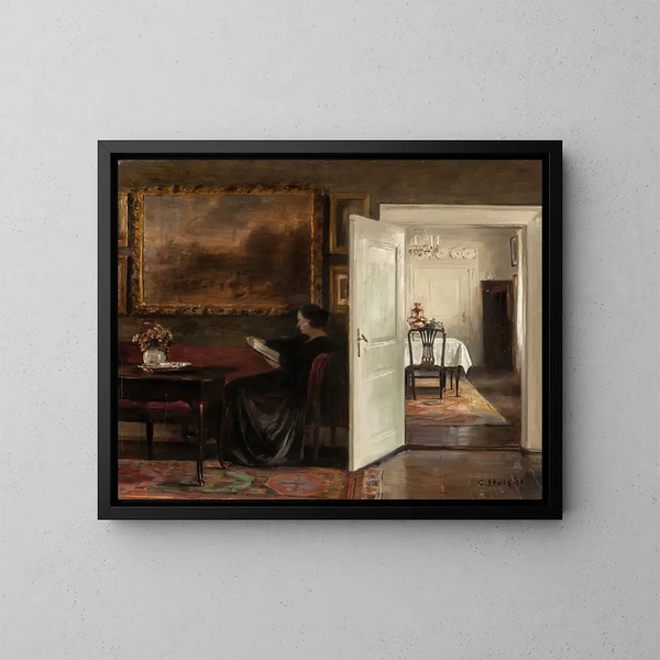Lettura di un pomeriggio tranquillo - Carl Holse — quadro incorniciato alla parete