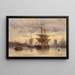Segelboote in einem Hafen - Carl Joseph Kuwasseg — gerahmtes Bild an der Wand