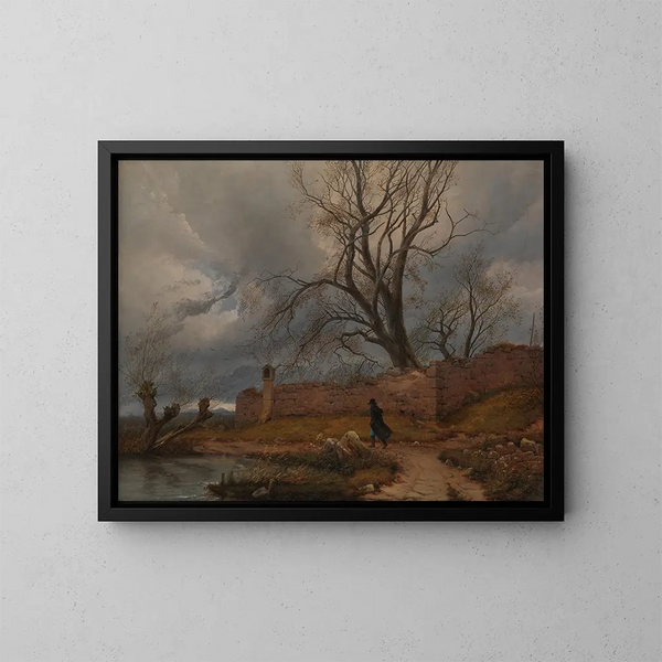 Errant dans la tempête - Carl Julius von Leypold — gerahmtes Bild an der Wand