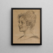 Studie des Kopfes Frau Signe Thiel - Carl Larsson — gerahmtes Bild an der Wand