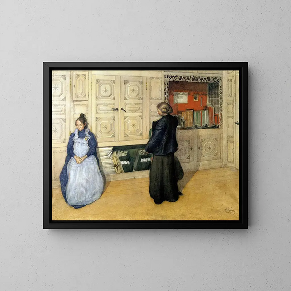 Mutter und Tochter - Carl Larsson — gerahmtes Bild an der Wand