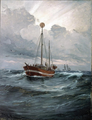 Carl Locher - The lightship at Skagen Reef.webp