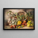 Nature morte avec asters et panier de fruits - Carl Massmann — framed artwork on a wall