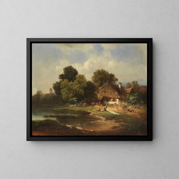 Carl Millner - Landschaft mit Bauernhof.webp