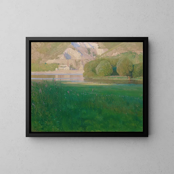Dämmerung am Donauufer - Carl Moll — gerahmtes Bild an der Wand