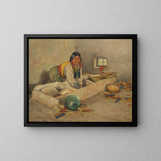 Carl Moon - Hopi Woman Grinding Corn.webp