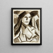 Head of Woman - Carl Newman — framed artwork on a wall