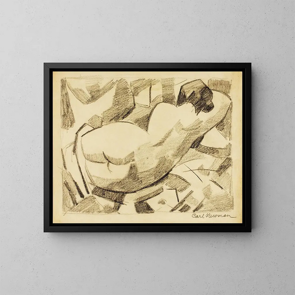 Donna nuda sdraiata - Carl Newman — quadro incorniciato alla parete