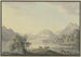 See in den Bergen mit einer Weide im Vordergrund und zwei Kühen - Carl Philipp Schallhas — Ansicht des Kunstwerks